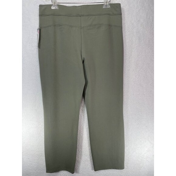 Slim Factor 1X Slim Straight Elastic Waist Pants NWT Green Studded Accents - Picture 5 of 12